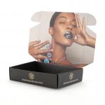 Embossing Debossing Cosmetic Black Mailer Box Wig Storage Box Customized Size for sale