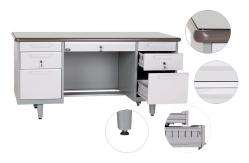 China Adjustable Standfoot KD Structure Double Pedestal Steel Office Desk supplier
