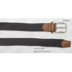 Nickel Satin Buckle Mens Elastic Belt With Tan PU Part for sale