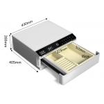 Leather-Covered Small Jewelry Safe Box with Auto Pop-up & Metal Sliding Rail