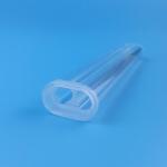 Frosted Stepped Quartz Flow Cell Transparent Ellipse Shape Double Hole for sale