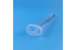 China Frosted Stepped Quartz Flow Cell Transparent Ellipse Shape Double Hole supplier