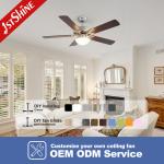 Modern Design Smart Home Remote Control LED Ceiling Fan Light with 2- Coverage