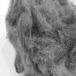 Solid Gray Polyester Staple Fibre 65mm Fire Retardant Colored Fiber for sale