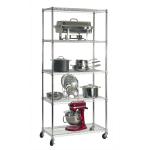 Zinc Coated Industrial Wire Shelving With 5 Casters For Cleanroom Equipment for sale