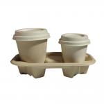 Biodegradable Sugarcane Bagasse Cups ,12oz Compostable Cups With Lids for sale