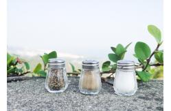 China Useful And Aesthetically Attractive Glass Salt Pepper Shaker Set With Condiment supplier
