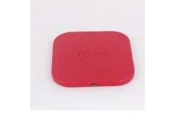 China Qi 10W Fast Wireless Charging Pad Premium PU Leather Inductive supplier