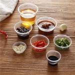Disposable Plastic Multiple Specifications Hinged Mini Sauce Cup With Lid