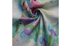 China Luxury Polyester Cotton Fabrics light blue Floral Woven Dress Trouser Ramie supplier