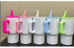 China Custom Logo 20oz Sublimation Double Wall Stainless Steel Vacuum Insulated Tumbler With Handle 20oz Leak Proof Travel Kids Mug With Lid And Straw supplier