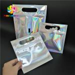 Skincare Cosmetic Packaging Bag Hologram Foil Bath Salt Packing With Window / Hanger for sale