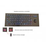 Panel Mounted Metal Rugged Keyboard With Backlit USB Optical Trackball for sale