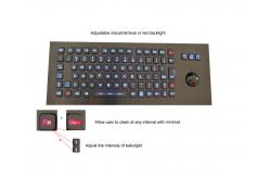 China Panel Mounted Metal Rugged Keyboard With Backlit USB Optical Trackball supplier