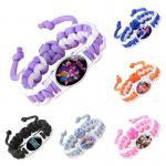 Sublimation KPOP Group Woven Bracelet Diy Custom Anime-Themed Crystal Inlaid Colorful Adjustable Wristband for sale