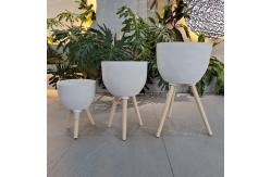 China Rustic Fiber Clay Planter Waterproof With Drainage Holes supplier