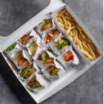 Customized food grade packaging, hamburger and french fry box fast food disposable kraft paper box for sale