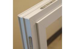 China Double Sliding Mesh Flush Sash UPVC Windows Clear Tempered Glass supplier