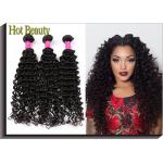Natural Black 5A Virgin Brazilian Hair , Deep Wave Human Hair Weave for sale