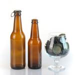 Custom Printed 1000Ml Soda Bottles Frosted Glass Bottles With Crown Cap