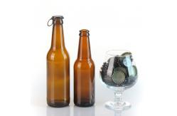 China Custom Printed 1000Ml Soda Bottles Frosted Glass Bottles With Crown Cap supplier