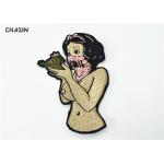 Fashion Girl Embroidered Applique Patches Polyester Material Eco - Friendly for sale