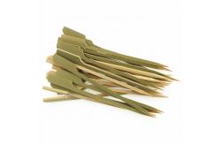 China Food Grade Disposable Flat Bamboo Paddle Skewer With Custom Logo supplier