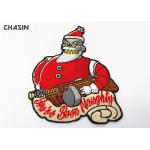 Santa Claus Logo Iron On Embroidered Patches With Velcro Backing Eco - Friendly for sale