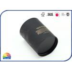 Hot Stamping Black Cardboard Tube Embossing Candle Tube Box for sale