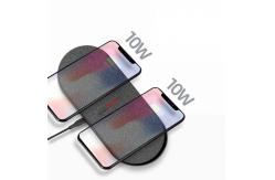 China Desk Fast 188*88*11mm Dual Wireless Charging Station Qi Standard supplier