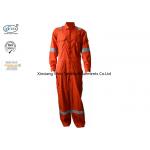 260gsm Orange Pure Cotton Fire Retardant Jumpsuit Anti Electrical Arc Flash for sale