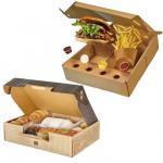 Custom Logo Eco-friendly Kraft Paper Boxes for Fast Food Fries Chicken  Burgers for sale