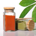 Odm Pasta Empty Glass Storage Jars Containers Square With Wooden Lids