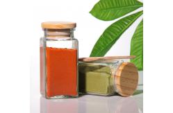 China Odm Pasta Empty Glass Storage Jars Containers Square With Wooden Lids supplier