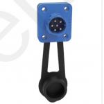 5pin Blue M19 Connector 15A Solder Overmolded Aluminum Alloy Shell Nylon IP67