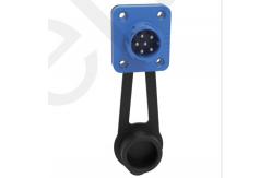 China 5pin Blue M19 Connector 15A Solder Overmolded Aluminum Alloy Shell Nylon IP67 supplier
