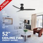 Energy Saving And Low Noise DC Motor Solid Wood Ceiling Fan 52 Diameter for sale