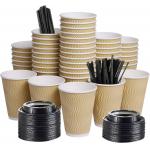 Low MOQ eco-friendly customized biodegradable coffee paper cup without plastic water-based coating for sale