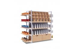 China Metal And Wood Double Sided Supermarket Gondola Shelf  BSCI SGS supplier