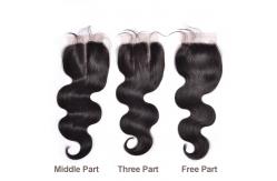 China Free Middle 3 Part Lace Top Closure 120% Brazilian Virgin Hair Body Wave Closure supplier