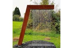 China Outdoor Artificial Corten Steel Water Fountain 5ft Wide Rain Curtain Fountain supplier