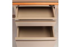 China Modern MDF Board L Shaped Office Desk Three Drawer Office Desk supplier