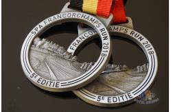 China Running Racing Metal Award Medals Cut Out On Design With Strip Ribbon supplier