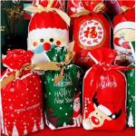 0.08mm 0.06mm LDPE CPE Xmas Drawstring Gift Bags for sale