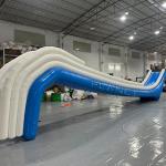 Custom Floating Boat Yacht Water Lake Inflatable Yacht Slide For Rental for sale