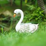 Vivid Metal Swan Animal Garden Ornament Outdoor Accoutrements for sale