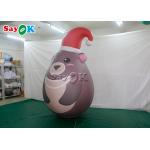 Custom Portable Pvc Sealed Gray Inflatable Teddy Bear With Xmas Hat Advertising