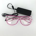 Clear Frame Lens Luminous LED Glasses With Neon Light Flashing for sale