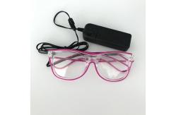 China Clear Frame Lens Luminous LED Glasses With Neon Light Flashing supplier