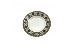 China Supermarket 8 Round Melamine Deep Plate Non Toxic With Ripple supplier